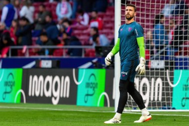 Madrid, İspanya - 27 Nisan 2024: Atletico de Madrid ile Athletic Bilbao arasındaki lig maçı Madrid 'de oynandı. Atletik Bilbao oyuncuları. Profesyonel futbolcular..