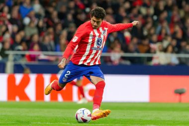 Madrid, İspanya - 27 Nisan 2024: Atletico de Madrid ile Athletic Bilbao arasındaki lig maçı Madrid 'de oynandı. Athletico de Madrid oyuncuları. Profesyonel futbolcular..