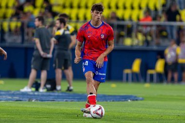 Villarreal, İspanya - 19 Ağustos 2024: Villareal ve Atletico de Madrid arasındaki lig maçı Villareal 'de oynandı. Atletico de Madrid oyuncuları. Lig 24 / 25. Futbolcular.