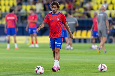 Villarreal, İspanya - 19 Ağustos 2024: Villareal ve Atletico de Madrid arasındaki lig maçı Villareal 'de oynandı. Atletico de Madrid oyuncuları. Lig 24 / 25. Futbolcular.