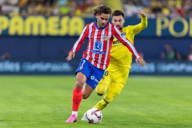 Villarreal, İspanya - 19 Ağustos 2024: Villareal ve Atletico de Madrid arasındaki lig maçı Villareal 'de oynandı. Atletico de Madrid oyuncuları. Lig 24 / 25. Futbolcular.