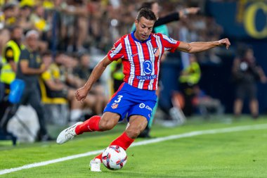 Villarreal, İspanya - 19 Ağustos 2024: Villareal ve Atletico de Madrid arasındaki lig maçı Villareal 'de oynandı. Atletico de Madrid oyuncuları. Lig 24 / 25. Futbolcular.
