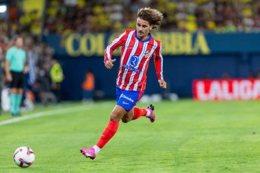 Villarreal, İspanya - 19 Ağustos 2024: Villareal ve Atletico de Madrid arasındaki lig maçı Villareal 'de oynandı. Atletico de Madrid oyuncuları. Lig 24 / 25. Futbolcular.