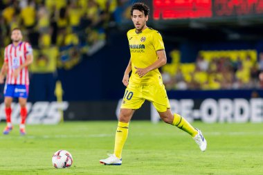Villarreal, İspanya - 19 Ağustos 2024: Villareal ve Atletico de Madrid arasındaki lig maçı Villareal 'de oynandı. Atletico de Madrid oyuncuları. Lig 24 / 25. Futbolcular.