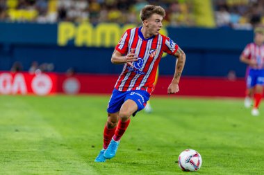 Villarreal, İspanya - 19 Ağustos 2024: Villareal ve Atletico de Madrid arasındaki lig maçı Villareal 'de oynandı. Atletico de Madrid oyuncuları. Lig 24 / 25. Futbolcular.