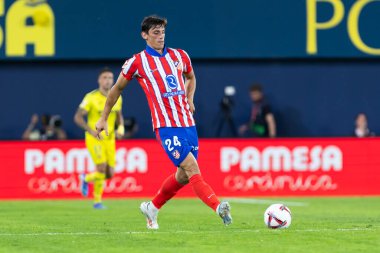 Villarreal, İspanya - 19 Ağustos 2024: Villareal ve Atletico de Madrid arasındaki lig maçı Villareal 'de oynandı. Atletico de Madrid oyuncuları. Lig 24 / 25. Futbolcular.