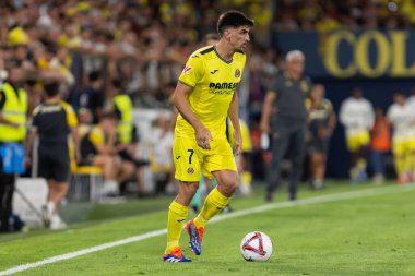 Villarreal, İspanya - 19 Ağustos 2024: Villareal ve Atletico de Madrid arasındaki lig maçı Villareal 'de oynandı. Atletico de Madrid oyuncuları. Lig 24 / 25. Futbolcular.
