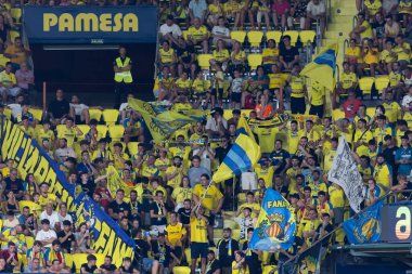 Villarreal, İspanya - 19 Ağustos 2024: Villareal ve Atletico de Madrid arasındaki lig maçı Villareal 'de oynandı. Atletico de Madrid oyuncuları. Lig 24 / 25. Futbolcular.