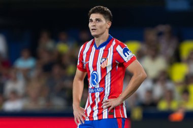 Villarreal, İspanya - 19 Ağustos 2024: Villareal ve Atletico de Madrid arasındaki lig maçı Villareal 'de oynandı. Atletico de Madrid oyuncuları. Lig 24 / 25. Futbolcular.