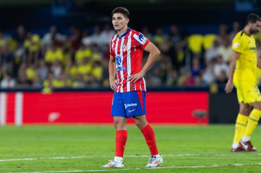 Villarreal, İspanya - 19 Ağustos 2024: Villareal ve Atletico de Madrid arasındaki lig maçı Villareal 'de oynandı. Atletico de Madrid oyuncuları. Lig 24 / 25. Futbolcular.