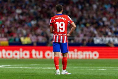 Madrid, İspanya - 25 Ağustos 2024: Atletico de Madrid ve Girona f.c. Liga 2024, 2025. Atletico de Madrid oyuncuları. Profesyonel futbol. İspanya Futbol Ligi.