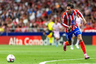 Madrid, İspanya - 25 Ağustos 2024: Atletico de Madrid ve Girona f.c. Liga 2024, 2025. Atletico de Madrid oyuncuları. Profesyonel futbol. İspanya Futbol Ligi.