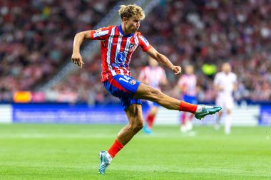 Madrid, İspanya - 25 Ağustos 2024: Atletico de Madrid ve Girona f.c. Liga 2024, 2025. Atletico de Madrid oyuncuları. Profesyonel futbol. İspanya Futbol Ligi.