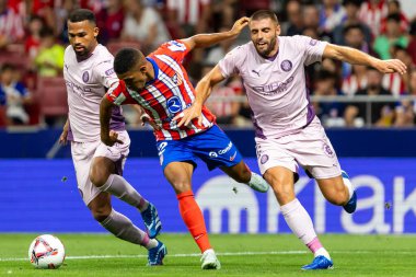Madrid, İspanya - 25 Ağustos 2024: Atletico de Madrid ve Girona f.c. Liga 2024, 2025. Atletico de Madrid oyuncuları. Profesyonel futbol. İspanya Futbol Ligi.