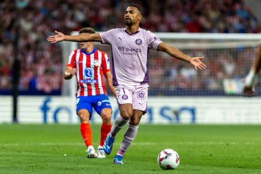 Madrid, İspanya - 25 Ağustos 2024: Atletico de Madrid ve Girona f.c. Liga 2024, 2025. Girona oyuncuları. Profesyonel futbol. İspanya Futbol Ligi.