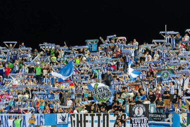 Madrid, İspanya - 31 Ağustos 2024: Legans FC ile Mallorca FC arasında oynanan lig maçı Butarque 'da oynandı. Gerçek Mallorca oyuncuları. Legans oyuncuları. Profesyonel futbol. Lig 2024, 2025.