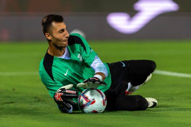 Madrid, İspanya - 31 Ağustos 2024: Legans FC ile Mallorca FC arasında oynanan lig maçı Butarque 'da oynandı. Gerçek Mallorca oyuncuları. Legans oyuncuları. Profesyonel futbol. Lig 2024, 2025.