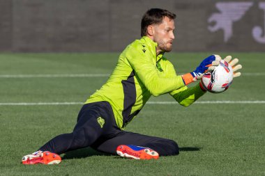 Madrid, İspanya - 31 Ağustos 2024: Getafe Fc ile Real Sociedad arasındaki lig maçı Madrid 'de oynandı. Getafe oyuncuları. Gerçek Sociedad oyuncuları. Profesyonel futbol. La Liga 2024, 2025.