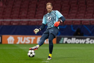 Madrid, İspanya - 19 Eylül 2024: Atletico de Madrid ile Leipzig arasında oynanan Şampiyonlar Ligi maçı. Leipzig oyuncuları. Şampiyonlar Ligi. Alman oyuncular.