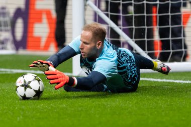 Madrid, İspanya - 19 Eylül 2024: Atletico de Madrid ile Leipzig arasında oynanan Şampiyonlar Ligi maçı. Leipzig oyuncuları. Şampiyonlar Ligi. Alman oyuncular.