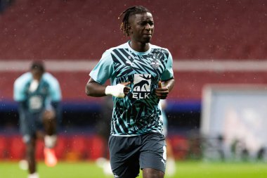 Madrid, İspanya - 19 Eylül 2024: Atletico de Madrid ile Leipzig arasında oynanan Şampiyonlar Ligi maçı. Leipzig oyuncuları. Şampiyonlar Ligi. Alman oyuncular.