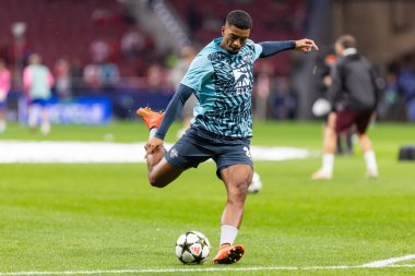 Madrid, İspanya - 19 Eylül 2024: Atletico de Madrid ile Leipzig arasında oynanan Şampiyonlar Ligi maçı. Leipzig oyuncuları. Şampiyonlar Ligi. Alman oyuncular.