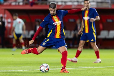 Murcia, İspanya - 12 Ekim 2024: UEFA Uluslar Ligi ön eleme maçı İspanya milli takımı ile Danimarka arasında yapıldı. İspanyol milli takımının oyuncuları. İspanyol taraftarlar.