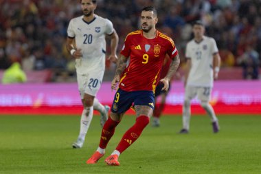 Cordoba, İspanya - 15 Ekim 2024: UEFA Uluslar Ligi ön eleme karşılaşması İspanya ile Sırbistan arasında. İspanya Milli Futbol Takımı 'nın zaferi. Milli takımın oyuncuları. Profesyonel futbol..
