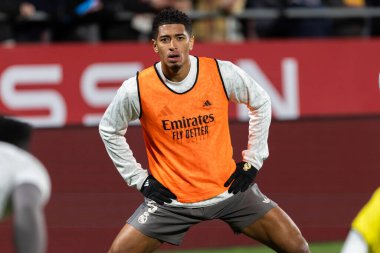 Girona, İspanya - 7 Aralık 2024: Girona Fc ile Real Madrid arasında oynanan lig maçı. Real Madrid kazandı. Avrupa şampiyonu.