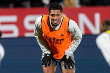 Girona, İspanya - 7 Aralık 2024: Girona Fc ile Real Madrid arasında oynanan lig maçı. Real Madrid kazandı. Avrupa şampiyonu.