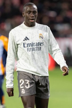 Girona, İspanya - 7 Aralık 2024: Girona Fc ile Real Madrid arasında oynanan lig maçı. Real Madrid kazandı. Avrupa şampiyonu.