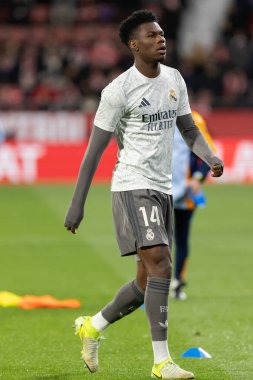 Girona, İspanya - 7 Aralık 2024: Girona Fc ile Real Madrid arasında oynanan lig maçı. Real Madrid kazandı. Avrupa şampiyonu.