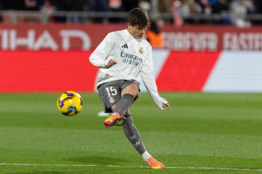 Girona, İspanya - 7 Aralık 2024: Girona Fc ile Real Madrid arasında oynanan lig maçı. Real Madrid kazandı. Avrupa şampiyonu.