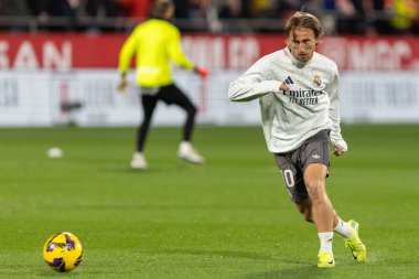 Girona, İspanya - 7 Aralık 2024: Girona Fc ile Real Madrid arasında oynanan lig maçı. Real Madrid kazandı. Avrupa şampiyonu.