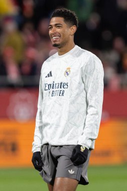 Girona, İspanya - 7 Aralık 2024: Girona Fc ile Real Madrid arasında oynanan lig maçı. Real Madrid kazandı. Avrupa şampiyonu.