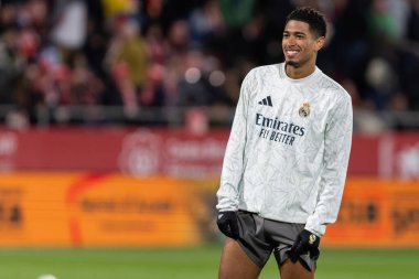 Girona, İspanya - 7 Aralık 2024: Girona Fc ile Real Madrid arasında oynanan lig maçı. Real Madrid kazandı. Avrupa şampiyonu.