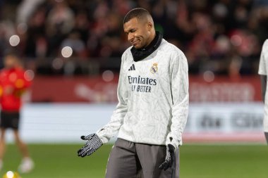 Girona, İspanya - 7 Aralık 2024: Girona Fc ile Real Madrid arasında oynanan lig maçı. Real Madrid kazandı. Avrupa şampiyonu.