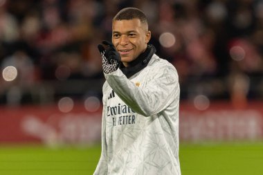 Girona, İspanya - 7 Aralık 2024: Girona Fc ile Real Madrid arasında oynanan lig maçı. Real Madrid kazandı. Avrupa şampiyonu.