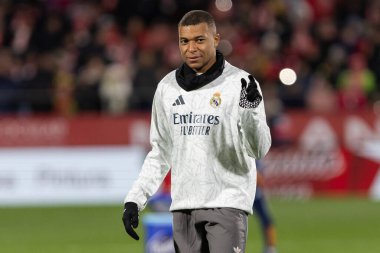 Girona, İspanya - 7 Aralık 2024: Girona Fc ile Real Madrid arasında oynanan lig maçı. Real Madrid kazandı. Avrupa şampiyonu.
