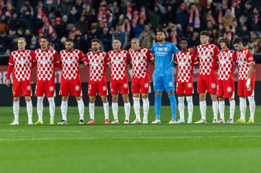 Girona, İspanya - 7 Aralık 2024: Girona Fc ile Real Madrid arasında oynanan lig maçı. Real Madrid kazandı. Avrupa şampiyonu.