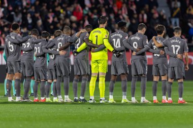 Girona, İspanya - 7 Aralık 2024: Girona Fc ile Real Madrid arasında oynanan lig maçı. Real Madrid kazandı. Avrupa şampiyonu.