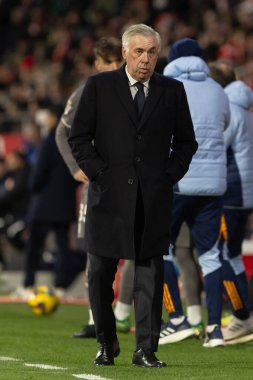 Girona, İspanya - 7 Aralık 2024: Girona Fc ile Real Madrid arasında oynanan lig maçı. Real Madrid kazandı. Avrupa şampiyonu.