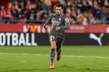 Girona, İspanya - 7 Aralık 2024: Girona Fc ile Real Madrid arasında oynanan lig maçı. Real Madrid kazandı. Avrupa şampiyonu.