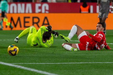 Girona, İspanya - 7 Aralık 2024: Girona Fc ile Real Madrid arasında oynanan lig maçı. Real Madrid kazandı. Avrupa şampiyonu.