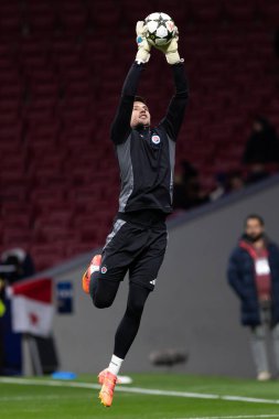 Madrid, İspanya - 11 Aralık 2024: Atletico de Madrid ile SK Slovamn Bratislava arasında oynanan Şampiyonlar Ligi maçı. SK Bratislava oyuncuları. Colchoneros kazandı.