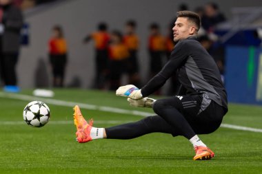 Madrid, İspanya - 11 Aralık 2024: Atletico de Madrid ile SK Slovamn Bratislava arasında oynanan Şampiyonlar Ligi maçı. SK Bratislava oyuncuları. Colchoneros kazandı.