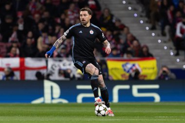 Madrid, İspanya - 11 Aralık 2024: Atletico de Madrid ile SK Slovamn Bratislava arasında oynanan Şampiyonlar Ligi maçı. SK Bratislava oyuncuları. Colchoneros kazandı.