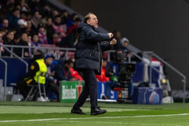 Madrid, İspanya - 11 Aralık 2024: Atletico de Madrid ile SK Slovamn Bratislava arasında oynanan Şampiyonlar Ligi maçı. SK Bratislava oyuncuları. Colchoneros kazandı.