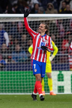 Madrid, İspanya - 11 Aralık 2024: Atletico de Madrid ile SK Slovamn Bratislava arasında oynanan Şampiyonlar Ligi maçı. Atletico de Madrid oyuncuları. Colchoneros kazandı.