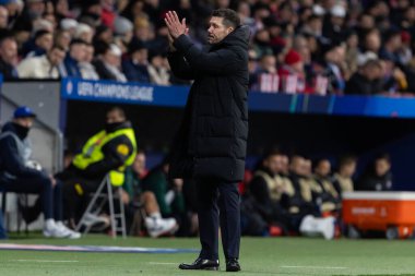 Madrid, İspanya - 11 Aralık 2024: Atletico de Madrid ile SK Slovamn Bratislava arasında oynanan Şampiyonlar Ligi maçı. Atletico de Madrid oyuncuları. Colchoneros kazandı.